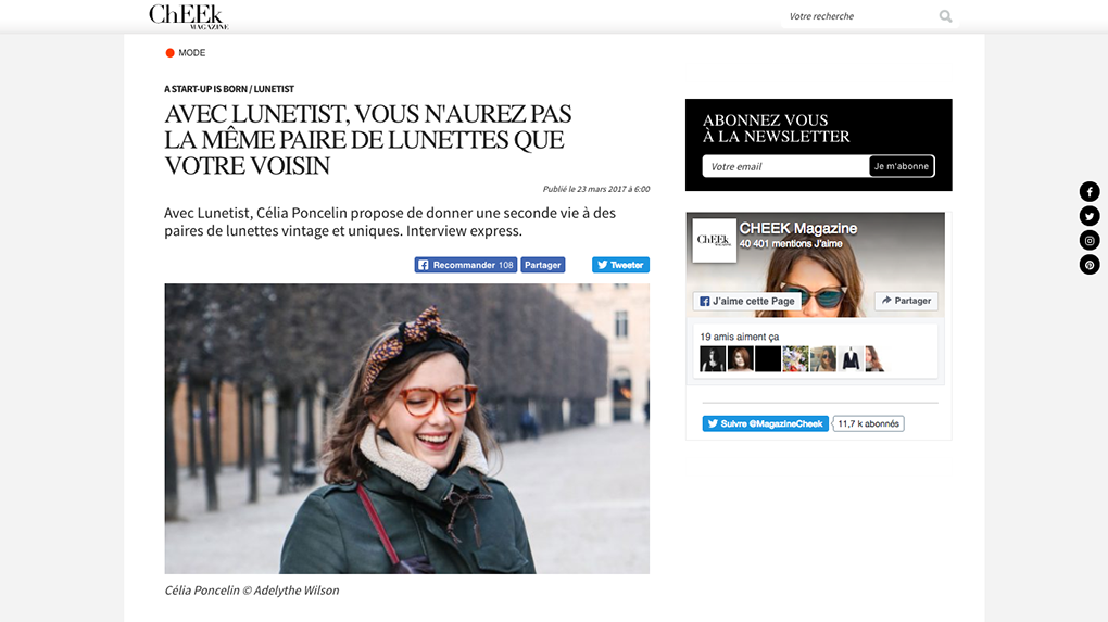 Cheek Interview of Célia Poncelin, picture by Adelythe Wilson